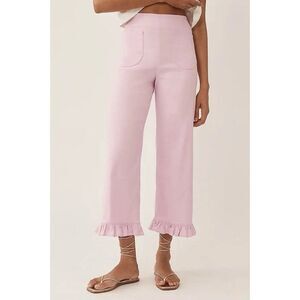 Anthropologie Colette Magic Fabric Ruffled Crop Wide-Leg Pants Maeve Womens 25